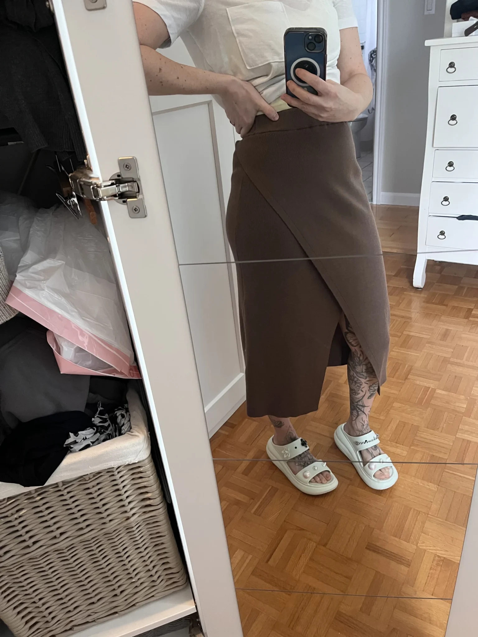 Image for Jupe tricot taupe