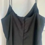 Thumbnail for Robe longue noire MANGO avec bretelle spaghetti "Slip Dress" - Large