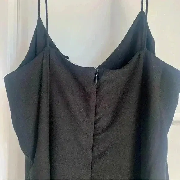Image for Robe longue noire MANGO avec bretelle spaghetti "Slip Dress" - Large