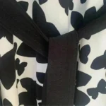 Thumbnail for WHITE HOUSE BLACK MARKET - Robe Faux Wrap noire et blanche ceintrée - Small