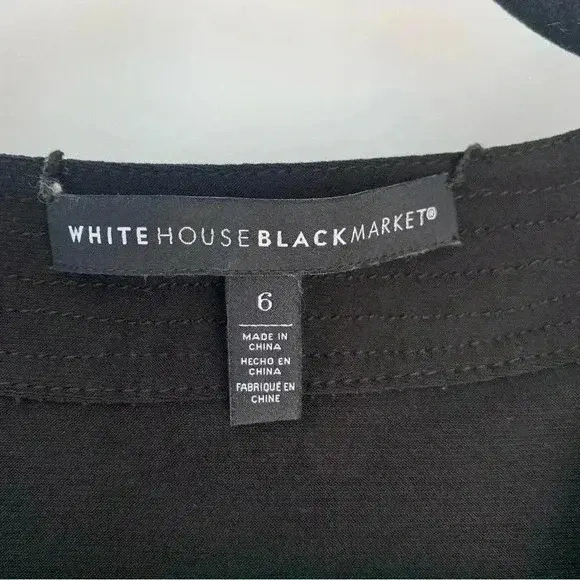 Image for WHITE HOUSE BLACK MARKET - Robe Faux Wrap noire et blanche ceintrée - Small