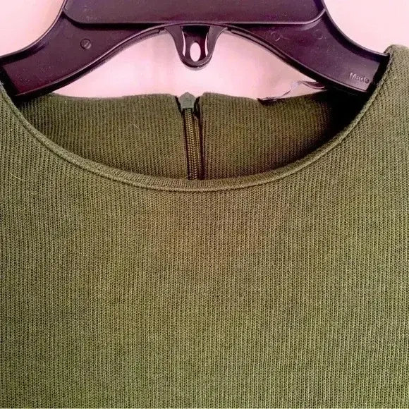 Image for Robe courte manches longues en tricot Verte - ZARA -Small