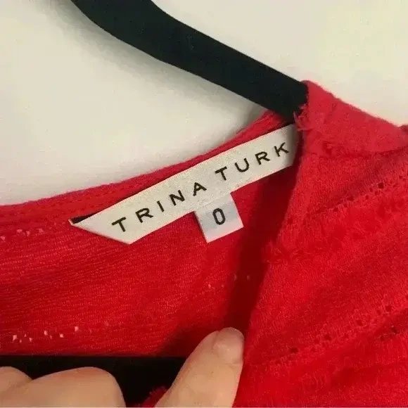 Image for Robe Courte Rouge Manches Longues - TRINA TURK - Sz0