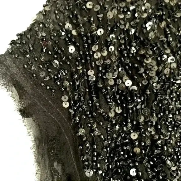 Image for Haut à manches courtes à paillettes noir ALLSAINTS - Large