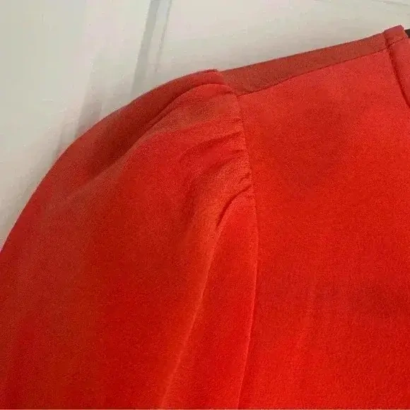 Image for Haut manches courtes Rouge Orange en Soie 100% J. CREW - Size 0
