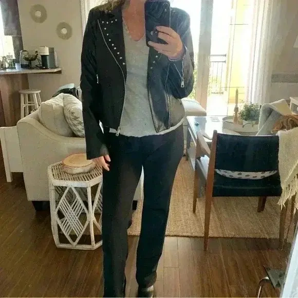 Image for Faux Leather Moto Perfecto Coat - Medium