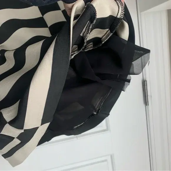Image for Diane Von Furstenberg DVF Kathleen Striped Sheath Dress - Noir et Blanc Cassé- Small