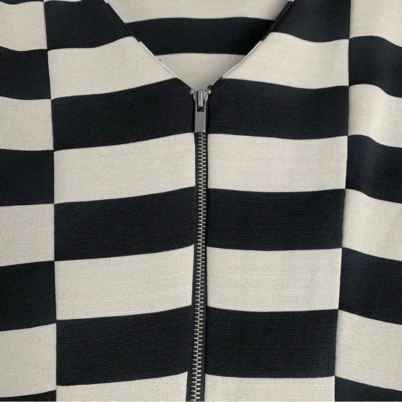 Image for Diane Von Furstenberg DVF Kathleen Striped Sheath Dress - Noir et Blanc Cassé- Small