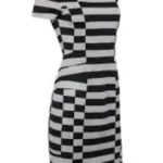 Thumbnail for Diane Von Furstenberg DVF Kathleen Striped Sheath Dress - Noir et Blanc Cassé- Small
