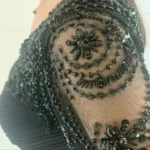 Thumbnail for Noire LE CHATEAU evening cocktail dress, transparent sleeves with sequins - XS