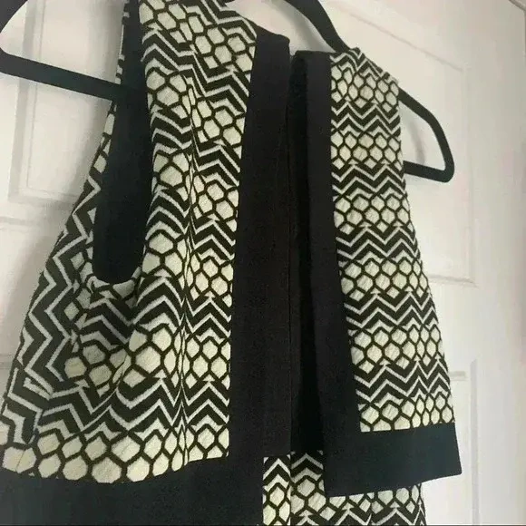 Image for Robe mi longue sans manche LAUNDRY SHELLI SEGAL - Noire et Crème - Sz 0