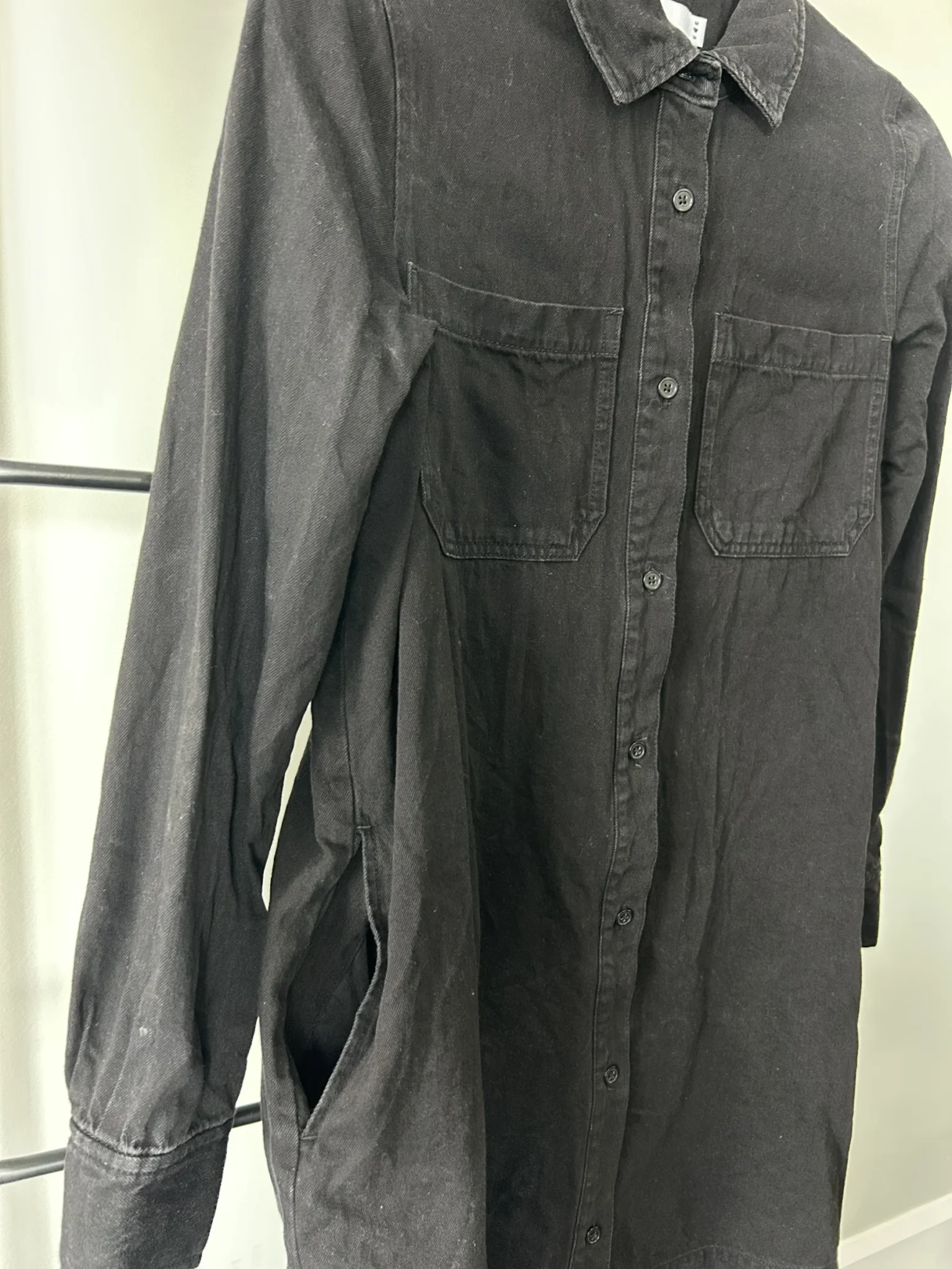 Image for Robe-chemise noire manches longues