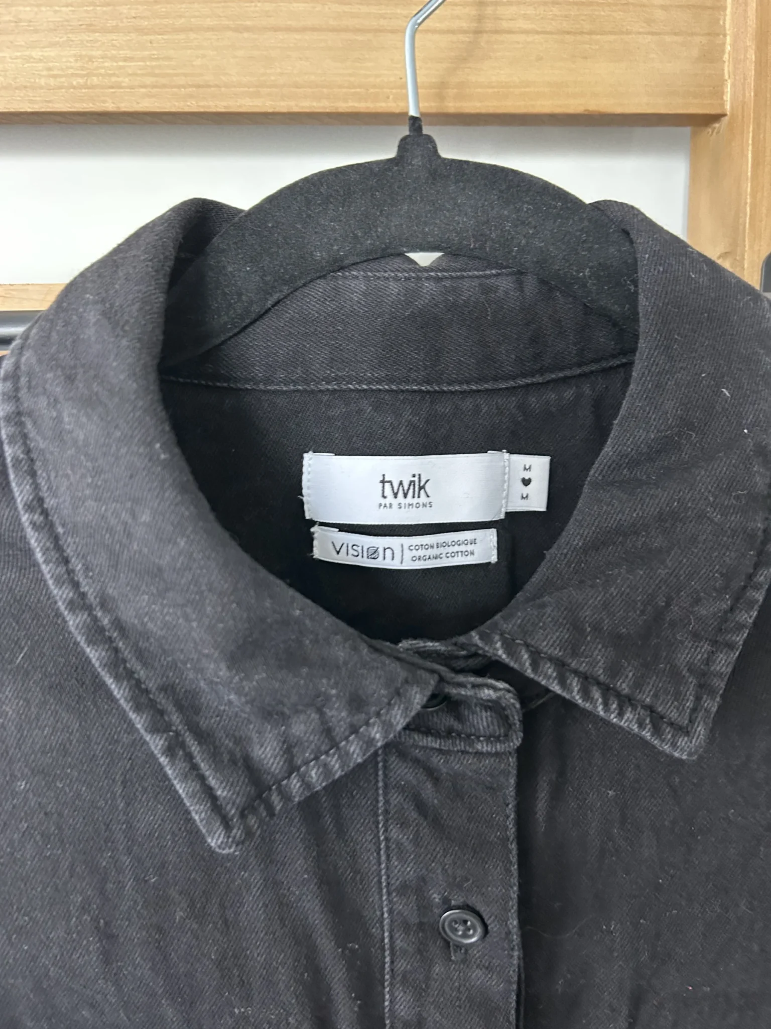 Image for Robe-chemise noire manches longues