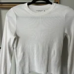 Thumbnail for Basic white long-sleeved jumper