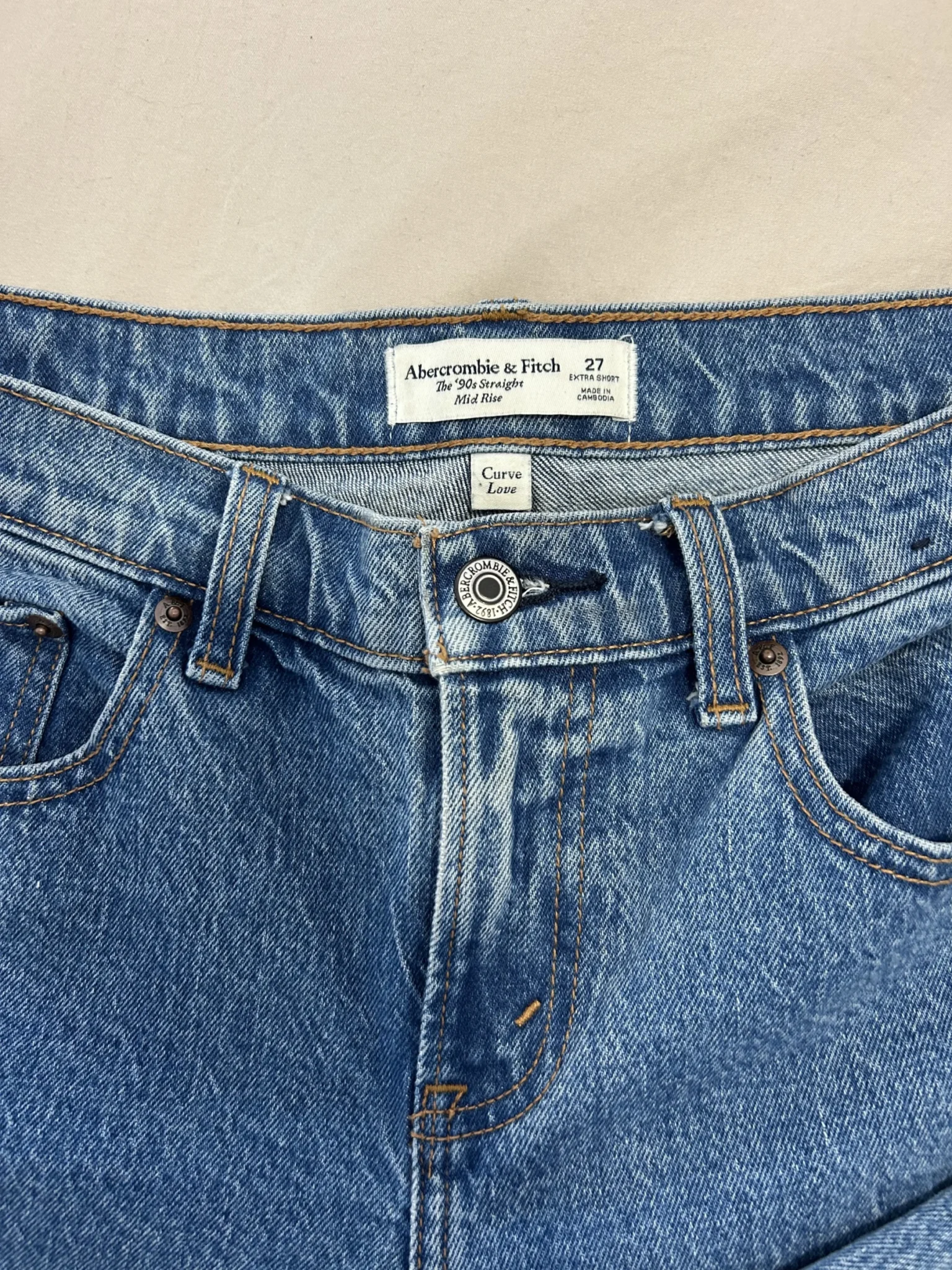Image for Jean droit mi-taille Abercrombie