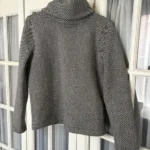 Featured thumbnail for J.Crew black and white herringbone funnel neck jumper