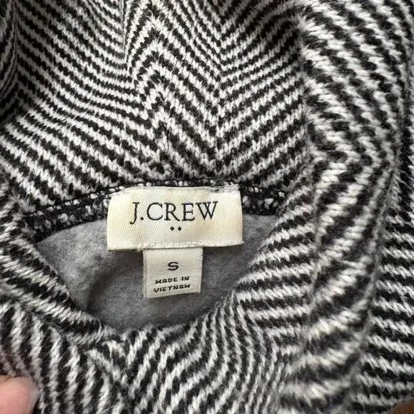 Image for J.Crew black and white herringbone funnel neck jumper