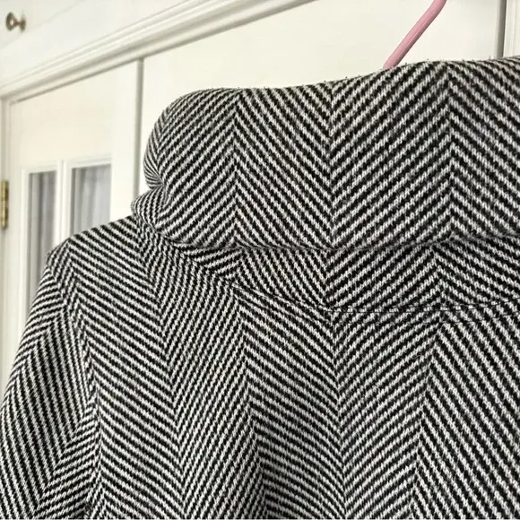 Image for J.Crew black and white herringbone funnel neck jumper