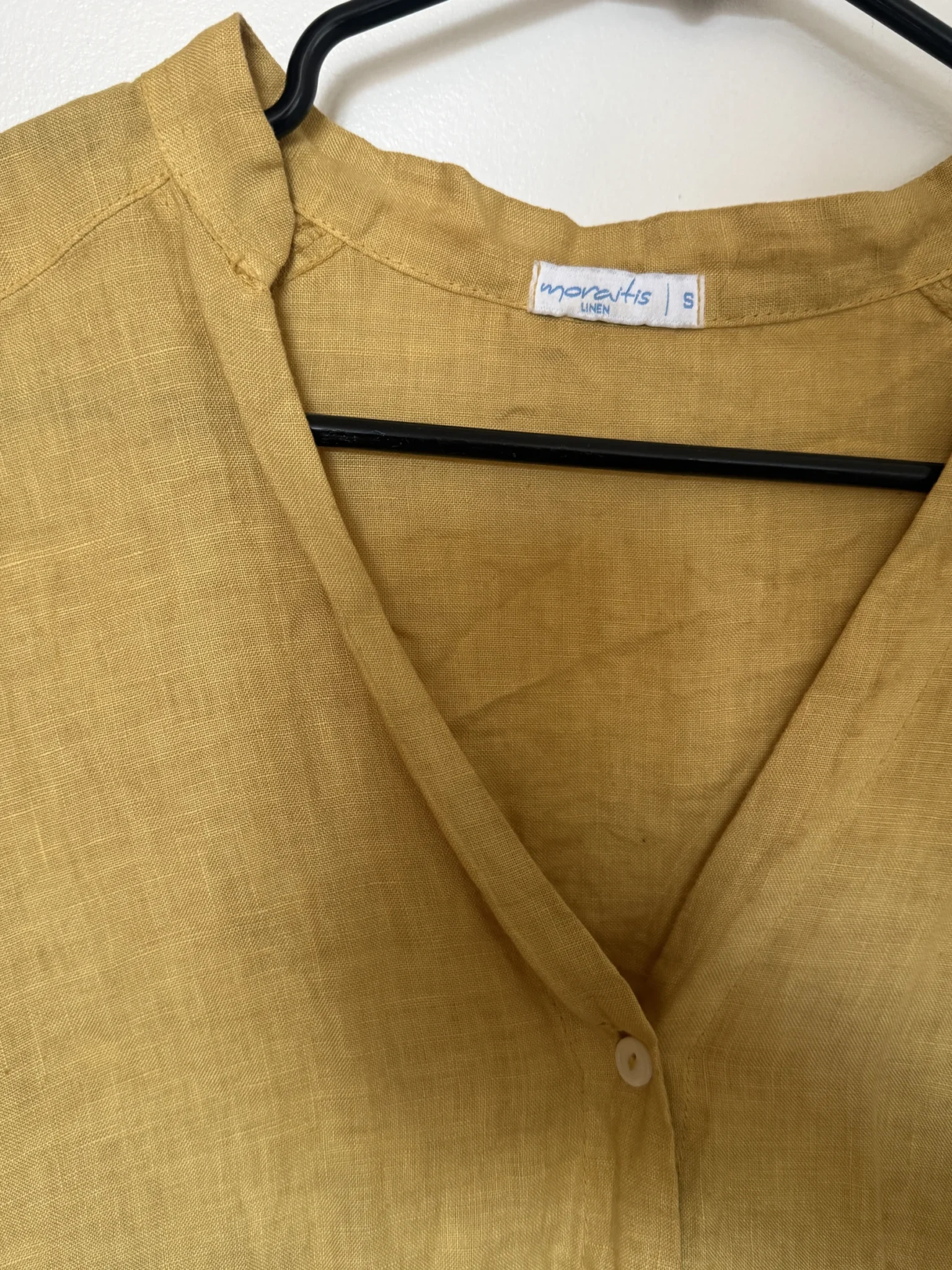 Image for Chemise 100% lin jaune moutarde