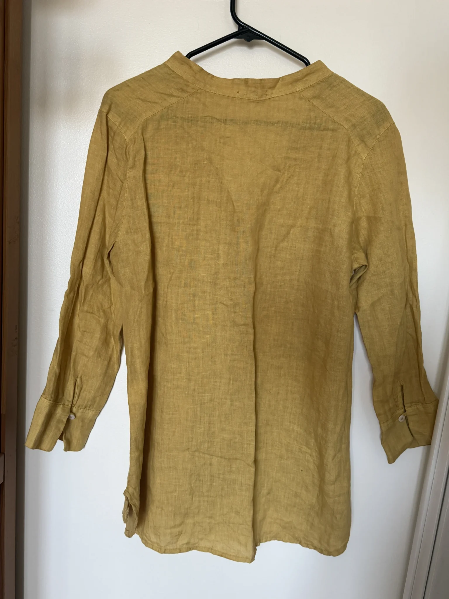 Image for Chemise 100% lin jaune moutarde