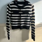 Thumbnail for Anthropologie Cardigan rayé 100% cachemire
