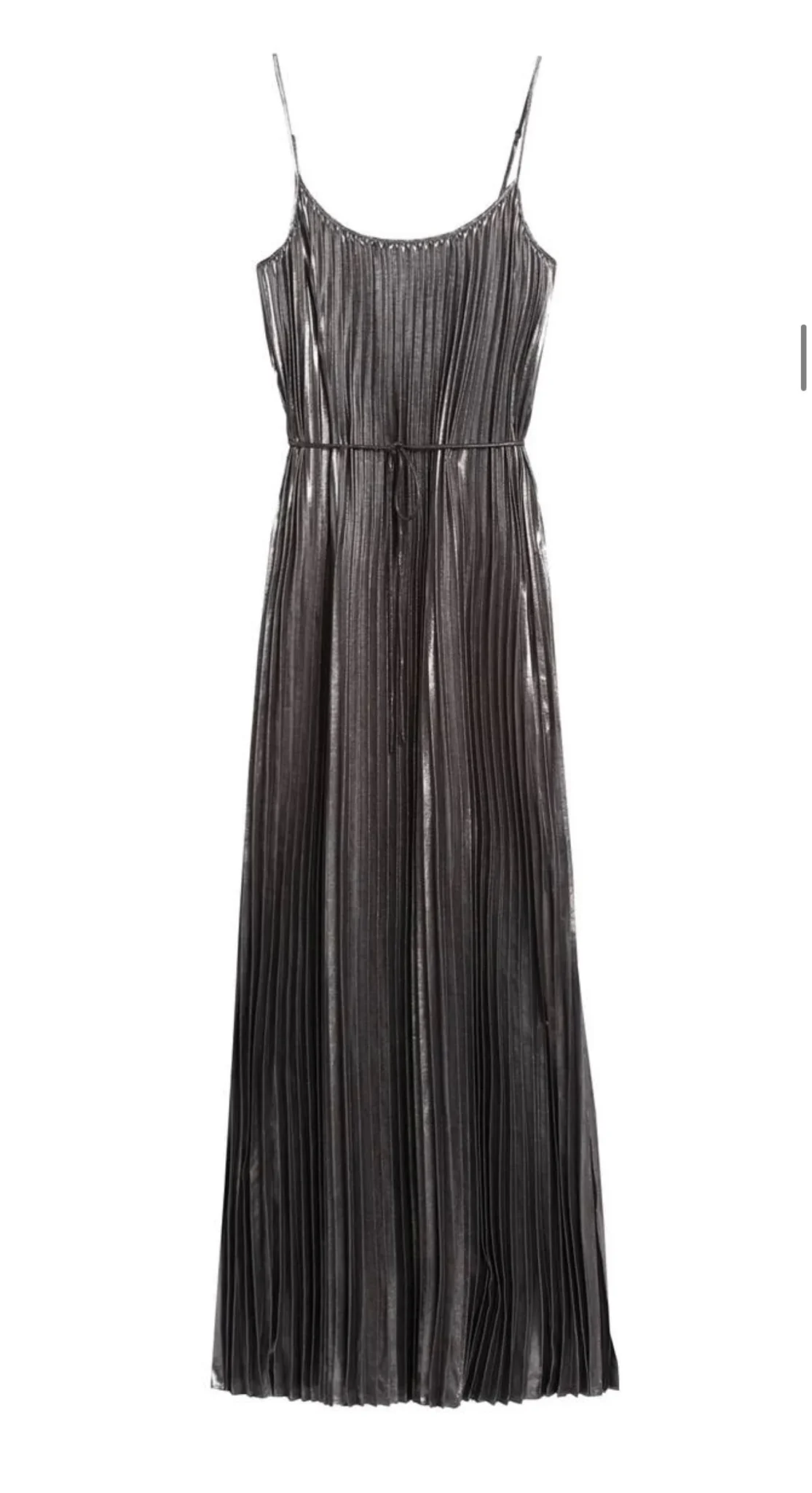 Featured image for Superbe robe longue maxi plissée métallisée