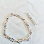 Thumbnail for Bracelet rubans roses avec extension