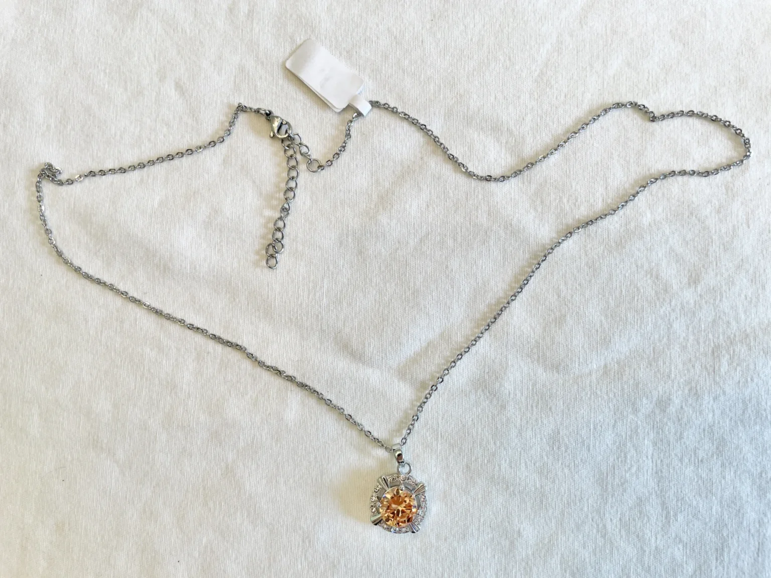 Image for Pendentif argent avec pierre de couleur pêche