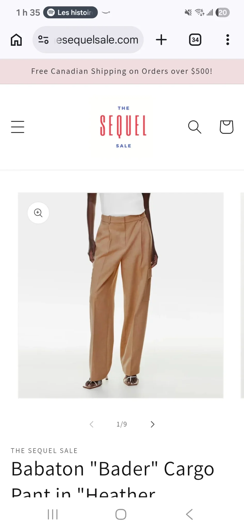 Image for New Aritzia "Bader" trousers