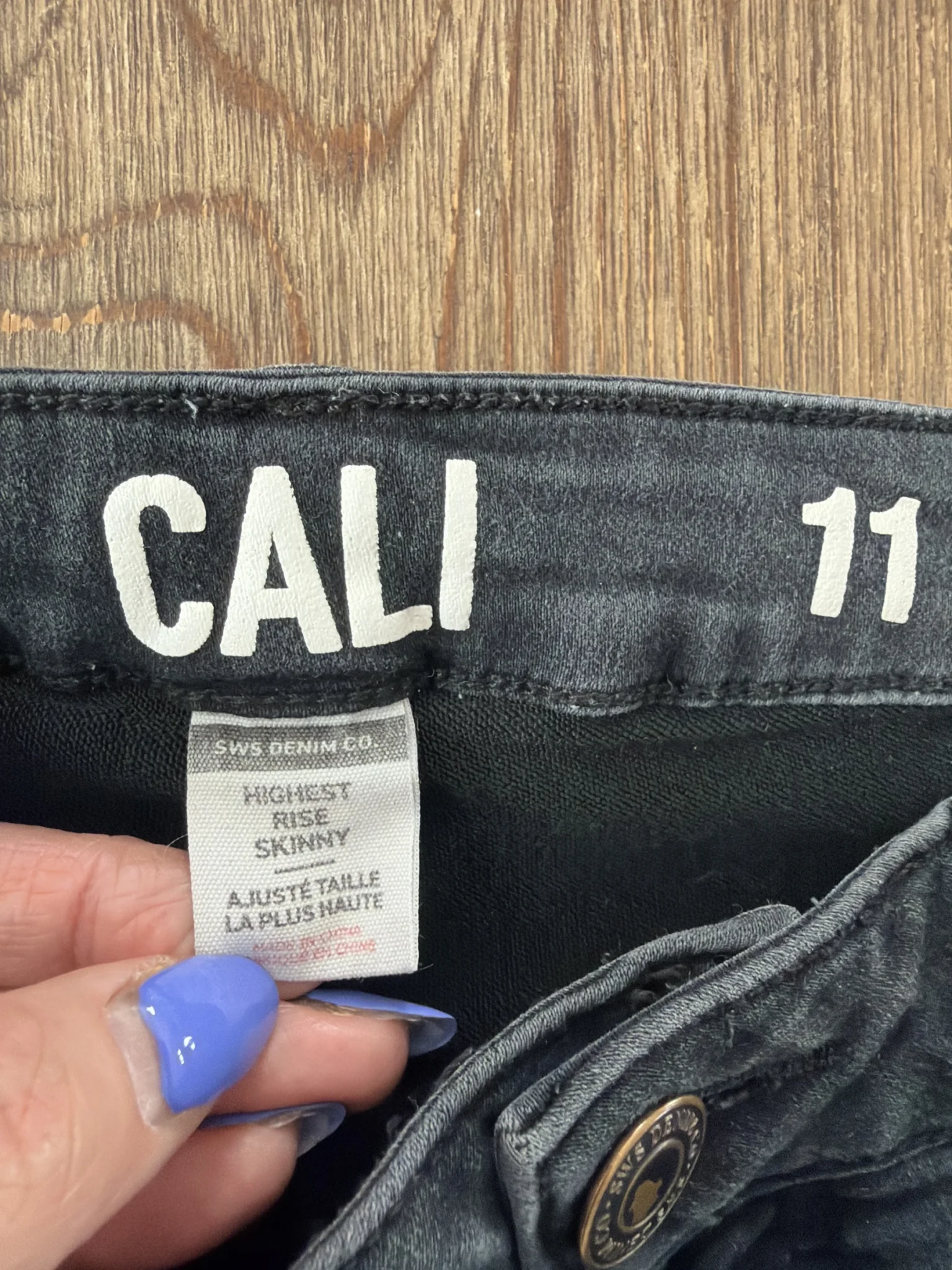 Image for Black high-waisted skinny jeans