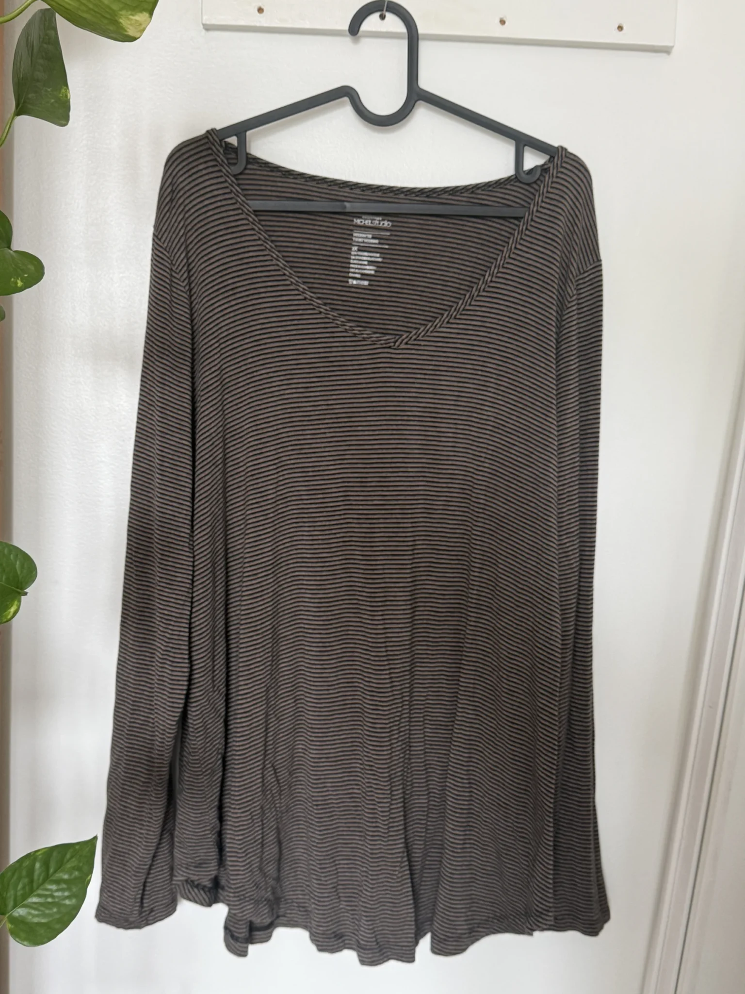 Featured image for Manche 3/4 rayé gris noir beige