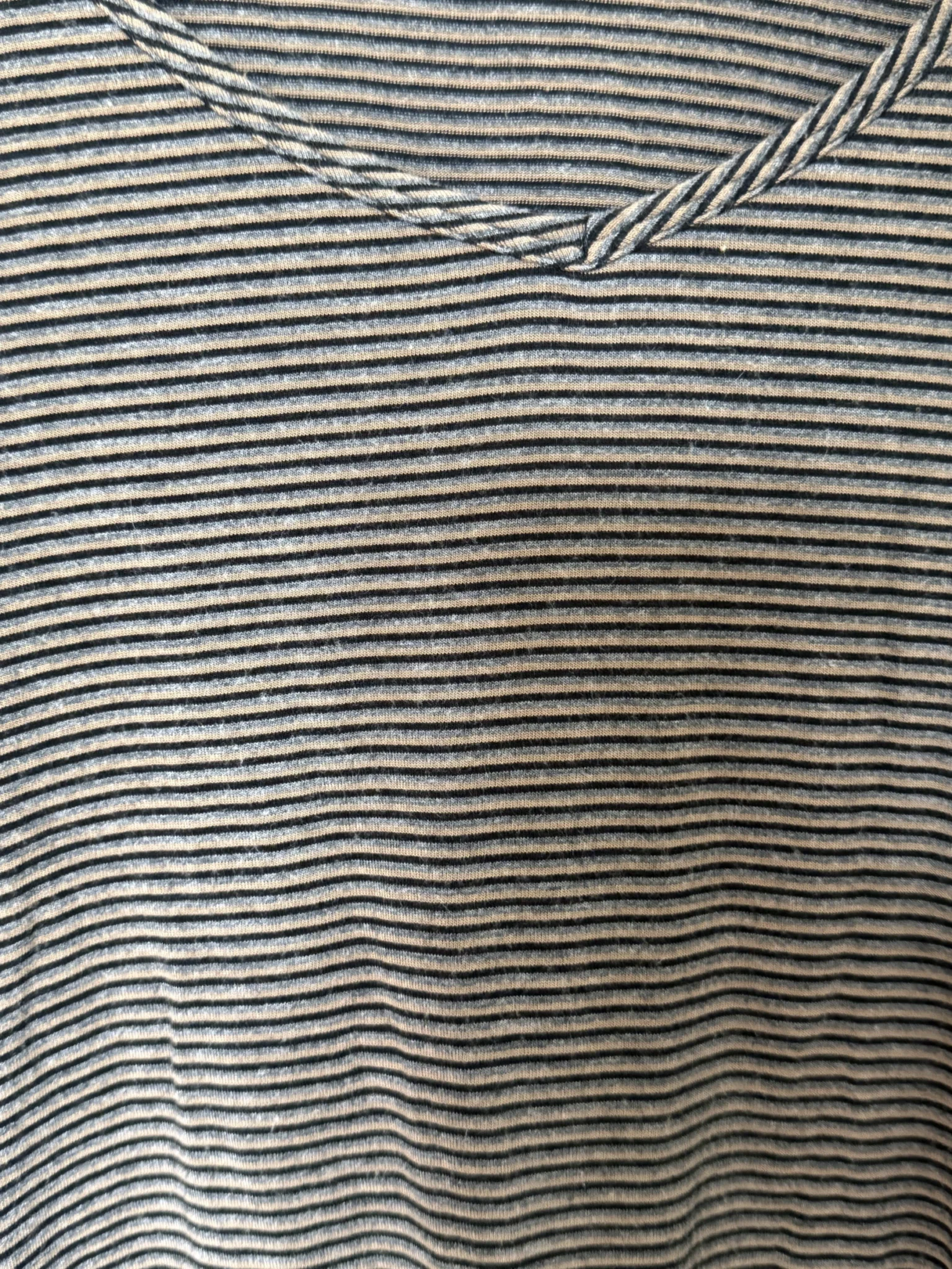 Image for Manche 3/4 rayé gris noir beige