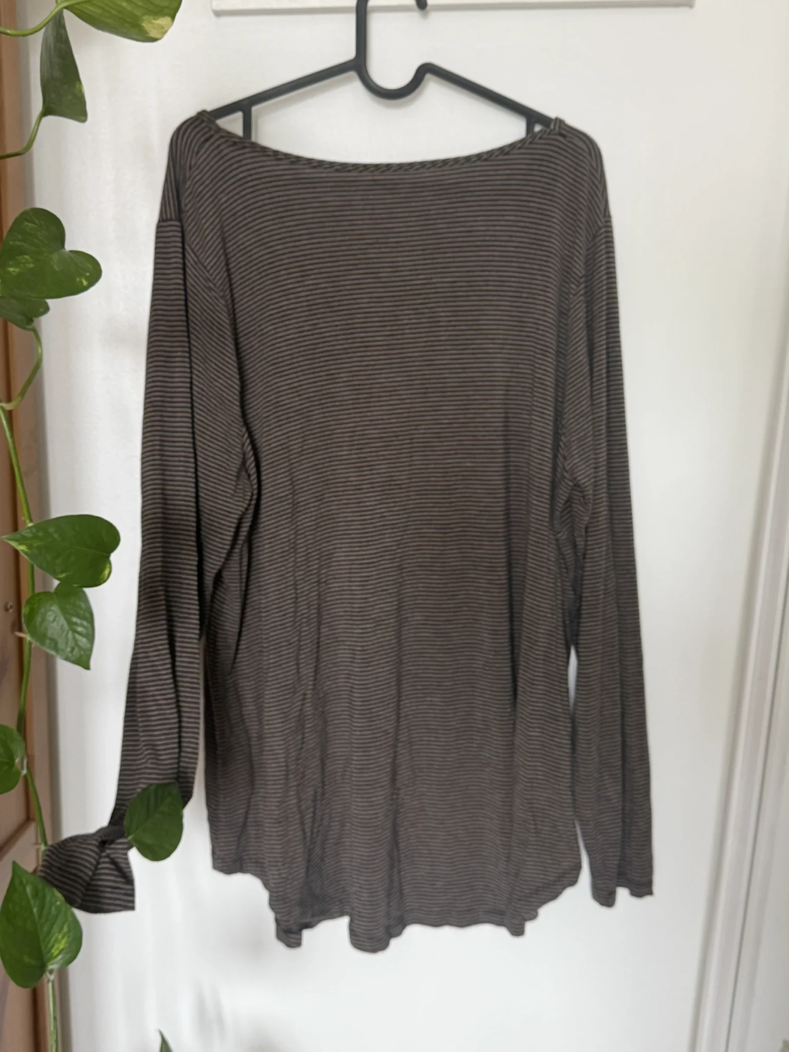 Image for Manche 3/4 rayé gris noir beige
