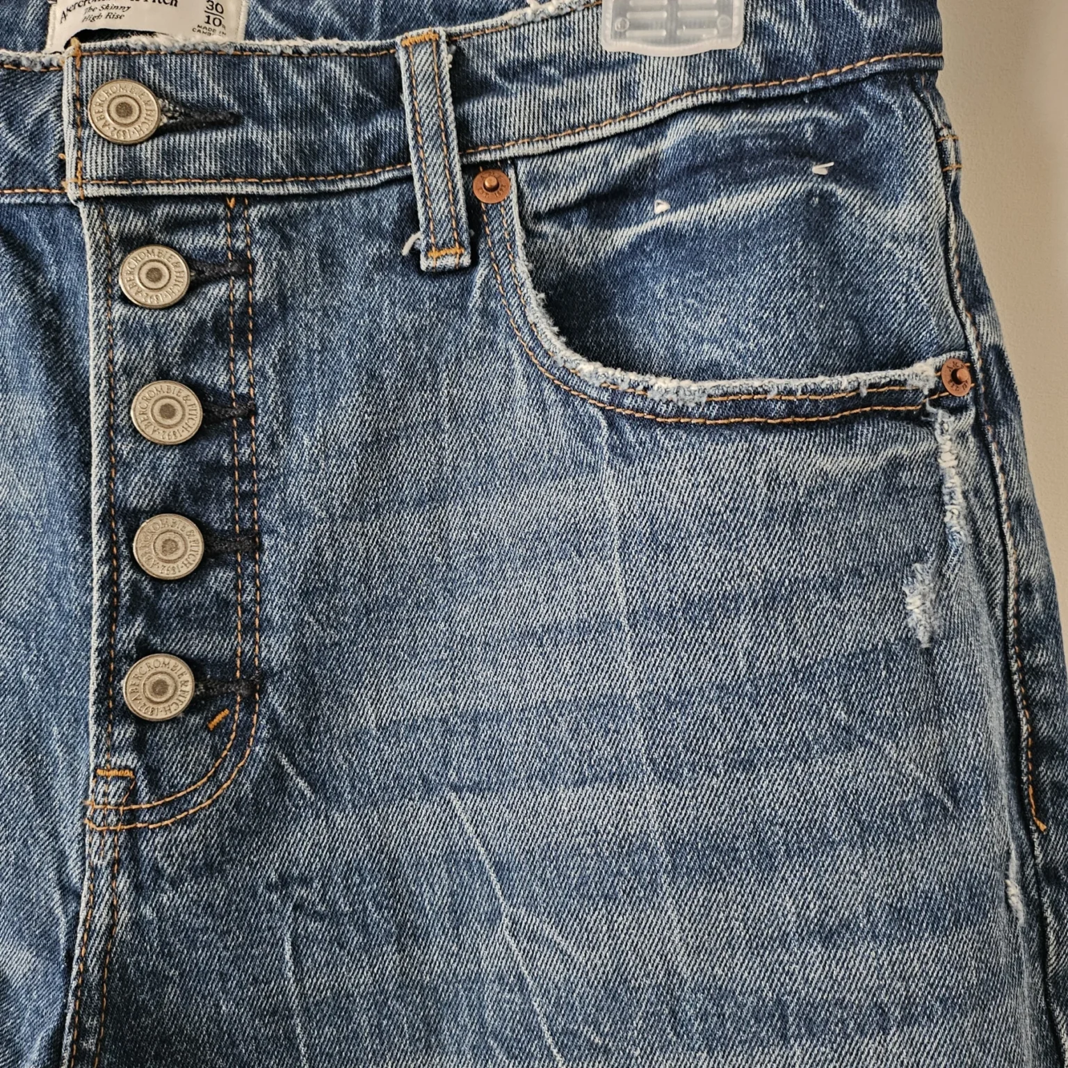 Image for Abercrombie Fitch skinny high rise curve love 30/10