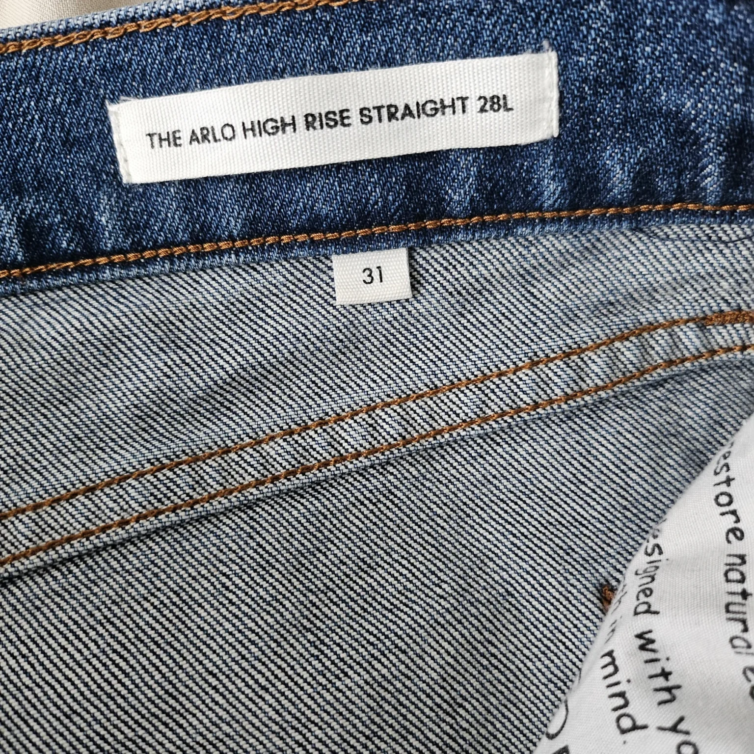 Image for The Arlo High Rise Straight Denim Forim 31/28L