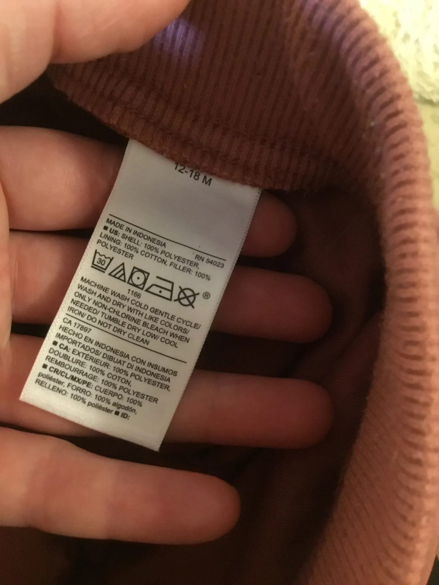 Image for Manteau d’hiver rose brun pour bébé (12-18 fait très petit)