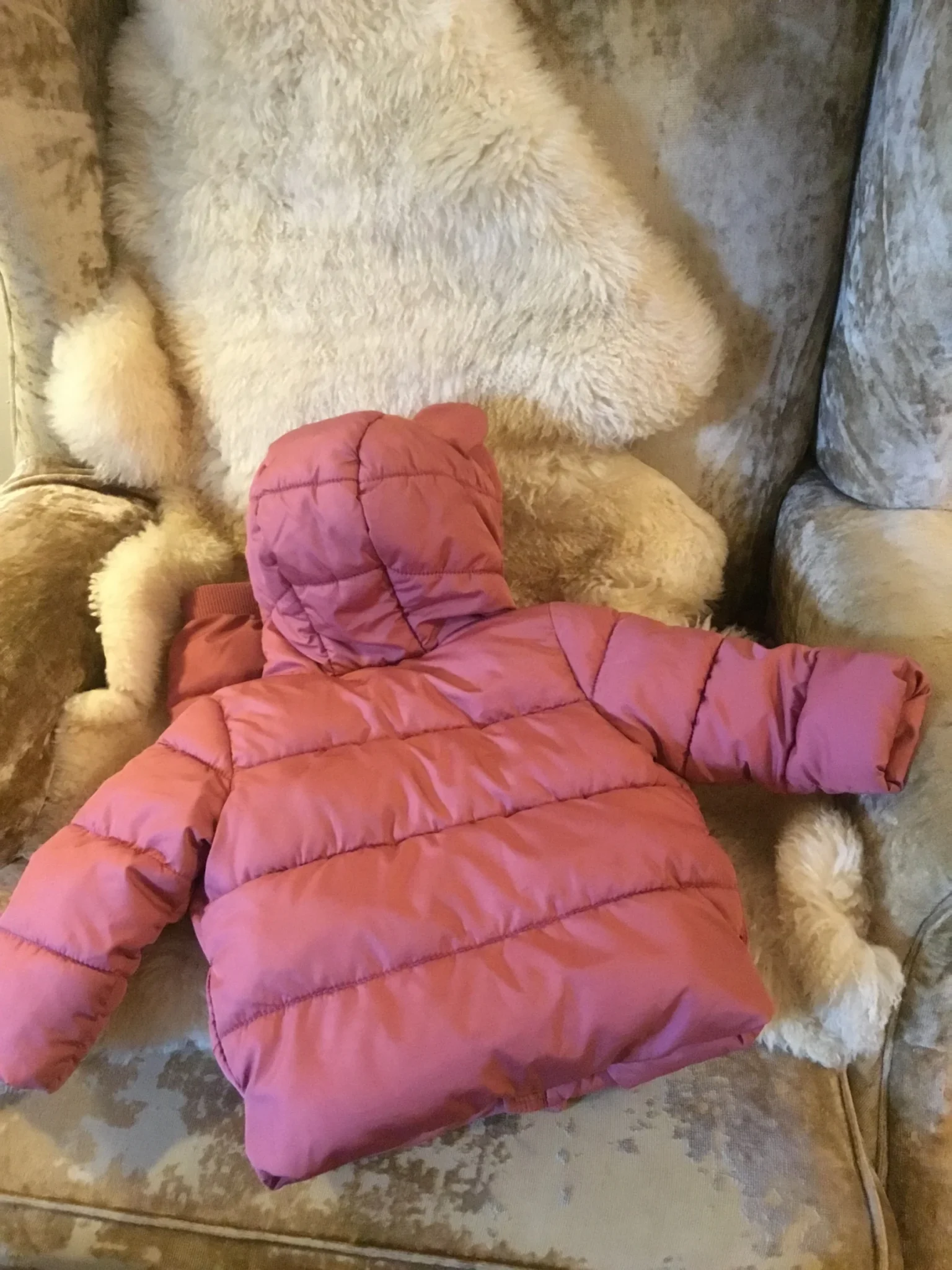 Image for Manteau d’hiver rose brun pour bébé (12-18 fait très petit)