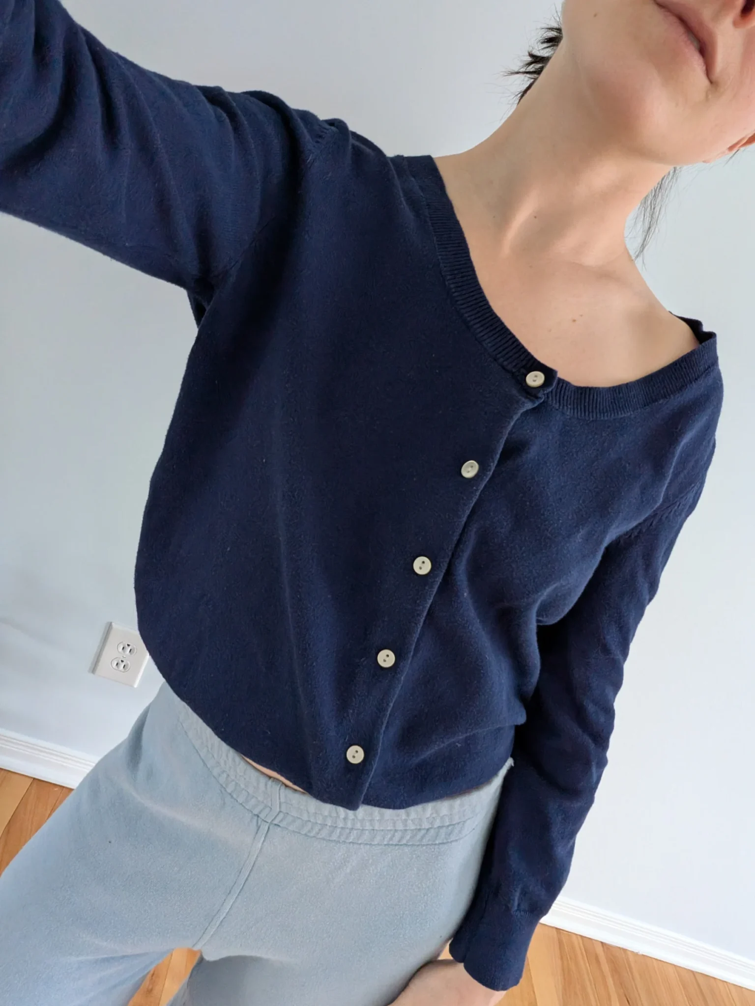 Featured image for Navy blue cardigan small