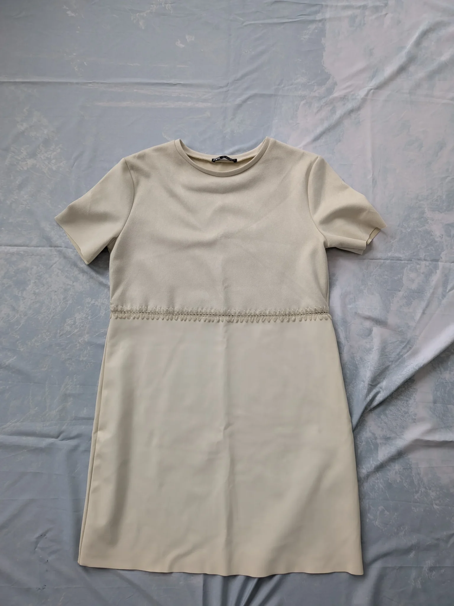 Image for Zara suede and cream leather dress Small