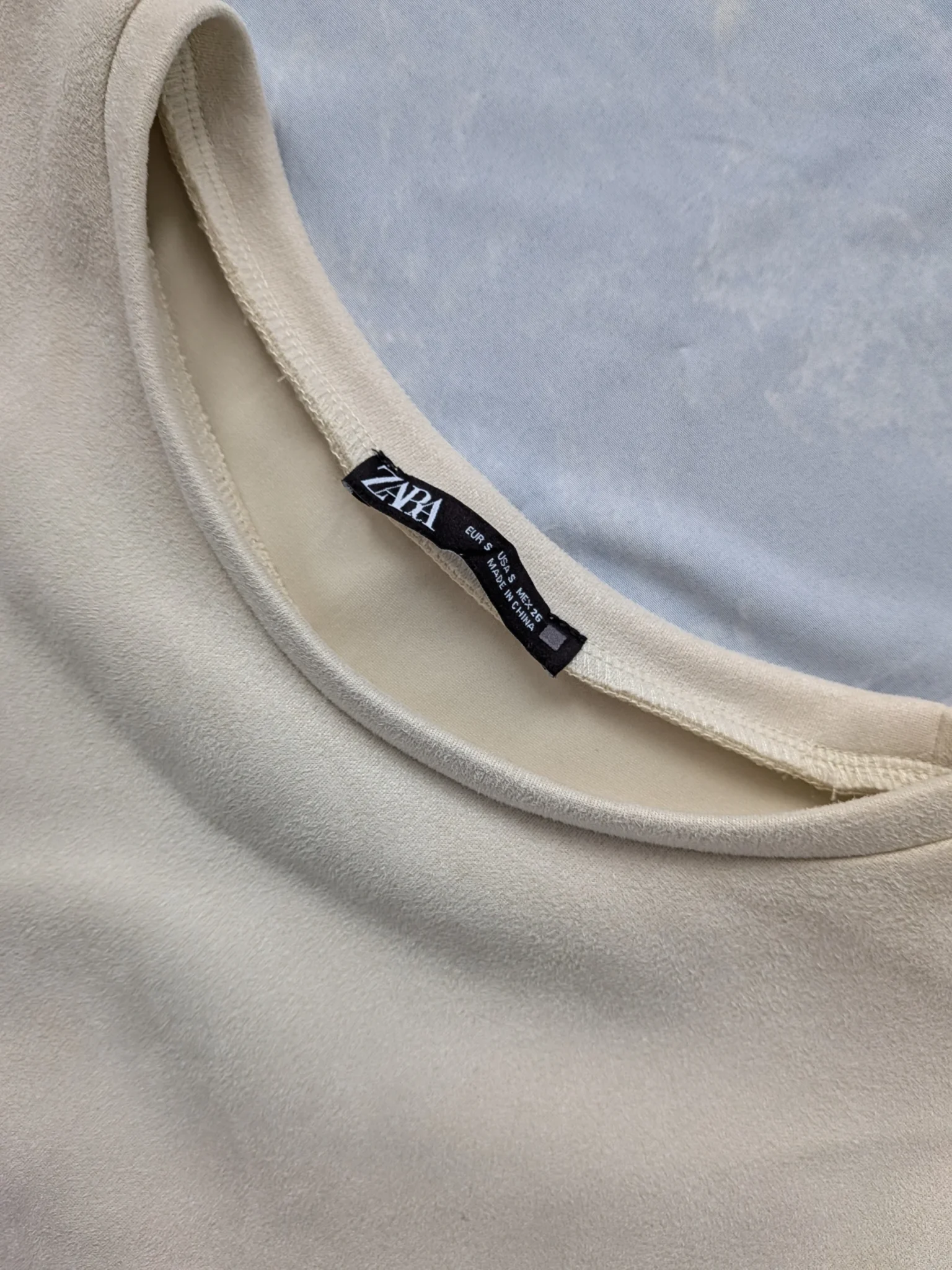 Image for Zara suede and cream leather dress Small