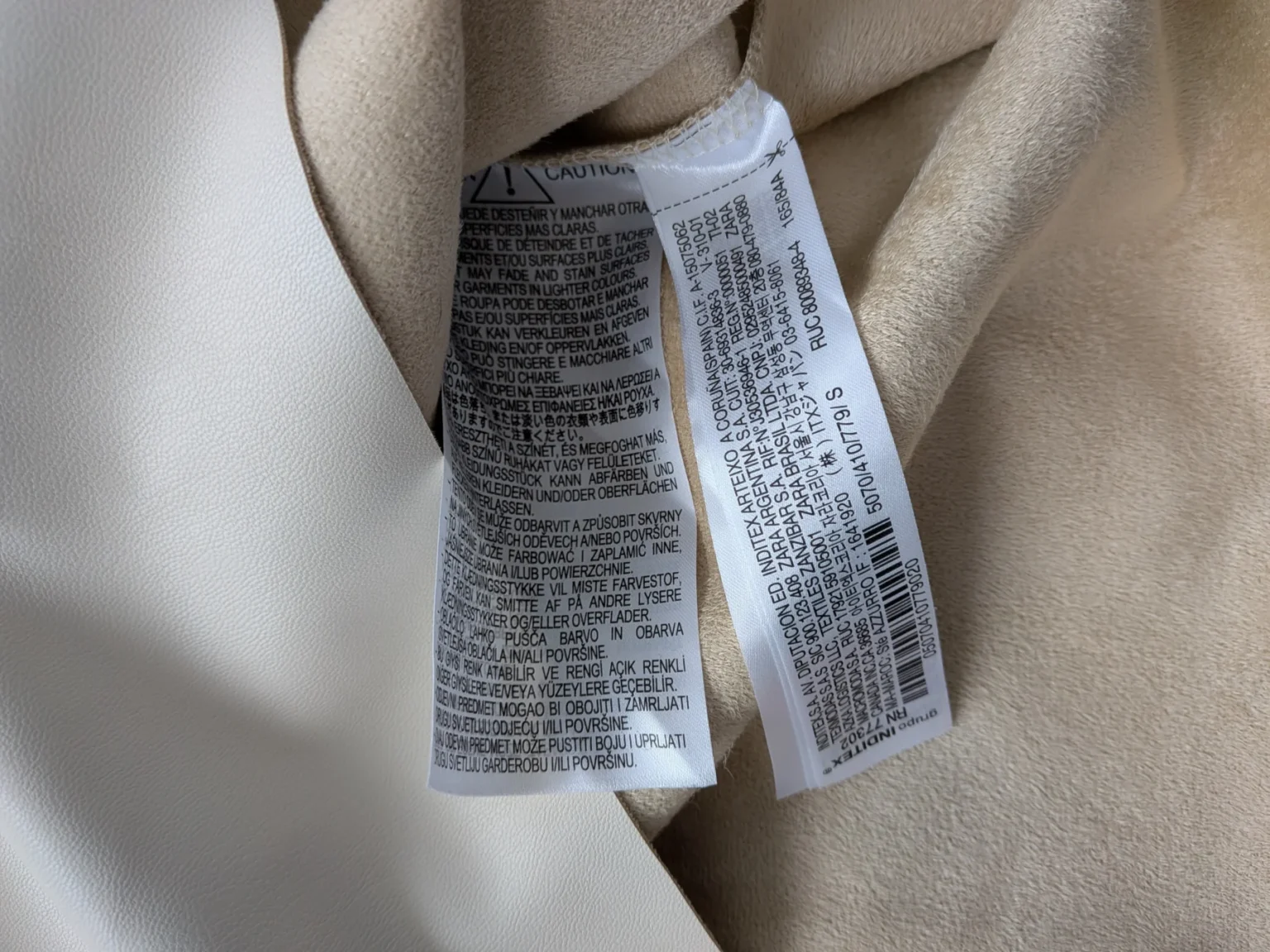 Image for Zara suede and cream leather dress Small