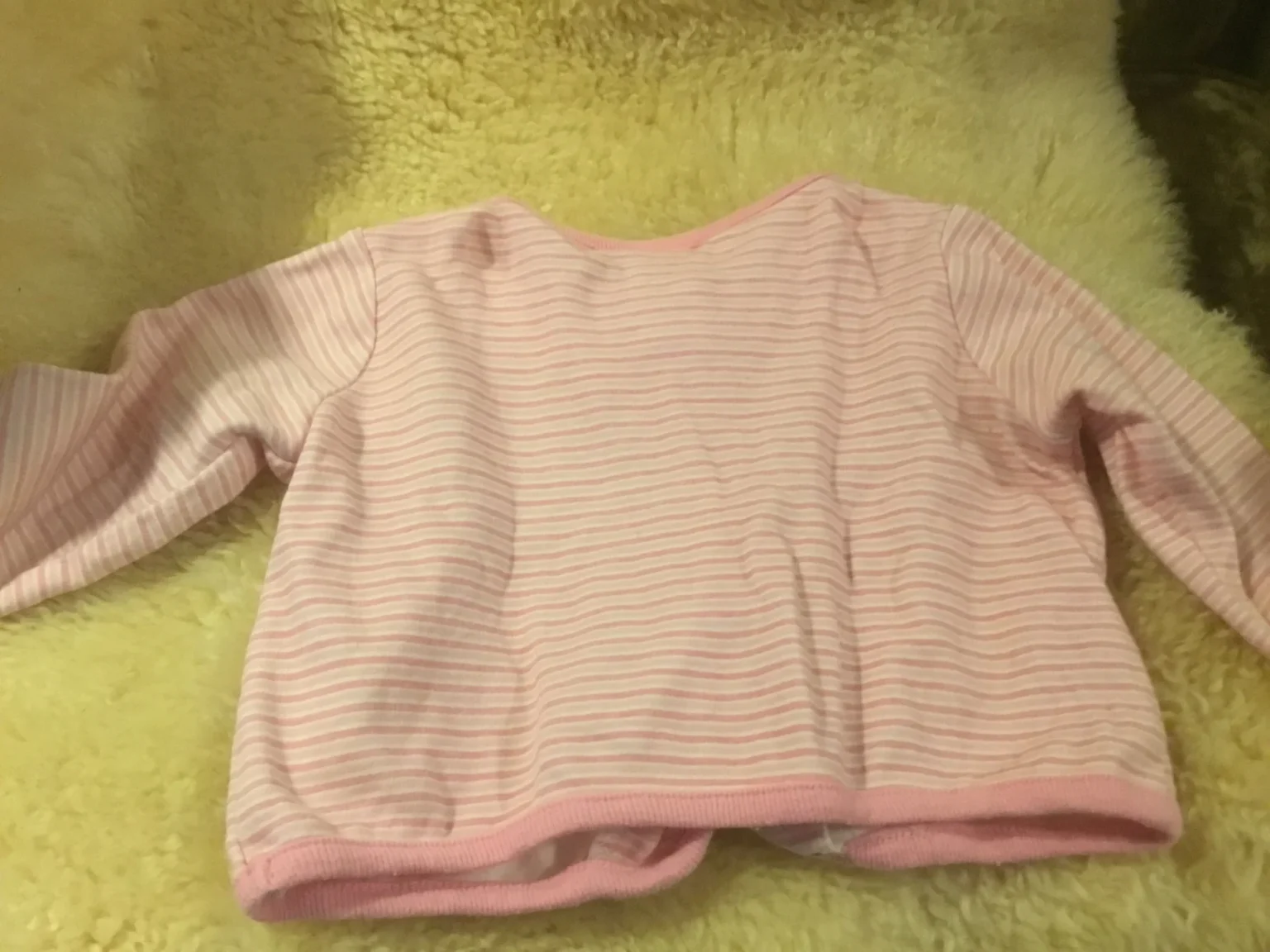 Image for Veste cardigan snaps coton ouaté rose lignée bébé fille 3-6