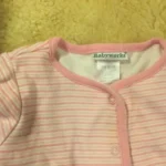 Thumbnail for Veste cardigan snaps coton ouaté rose lignée bébé fille 3-6