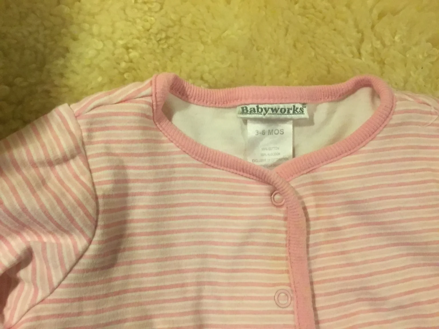 Image for Veste cardigan snaps coton ouaté rose lignée bébé fille 3-6