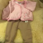 Thumbnail for Veste cardigan snaps coton ouaté rose lignée bébé fille 3-6