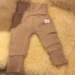 Thumbnail for Pantalon leggings taupe coton bio bébé unisexe 3-6