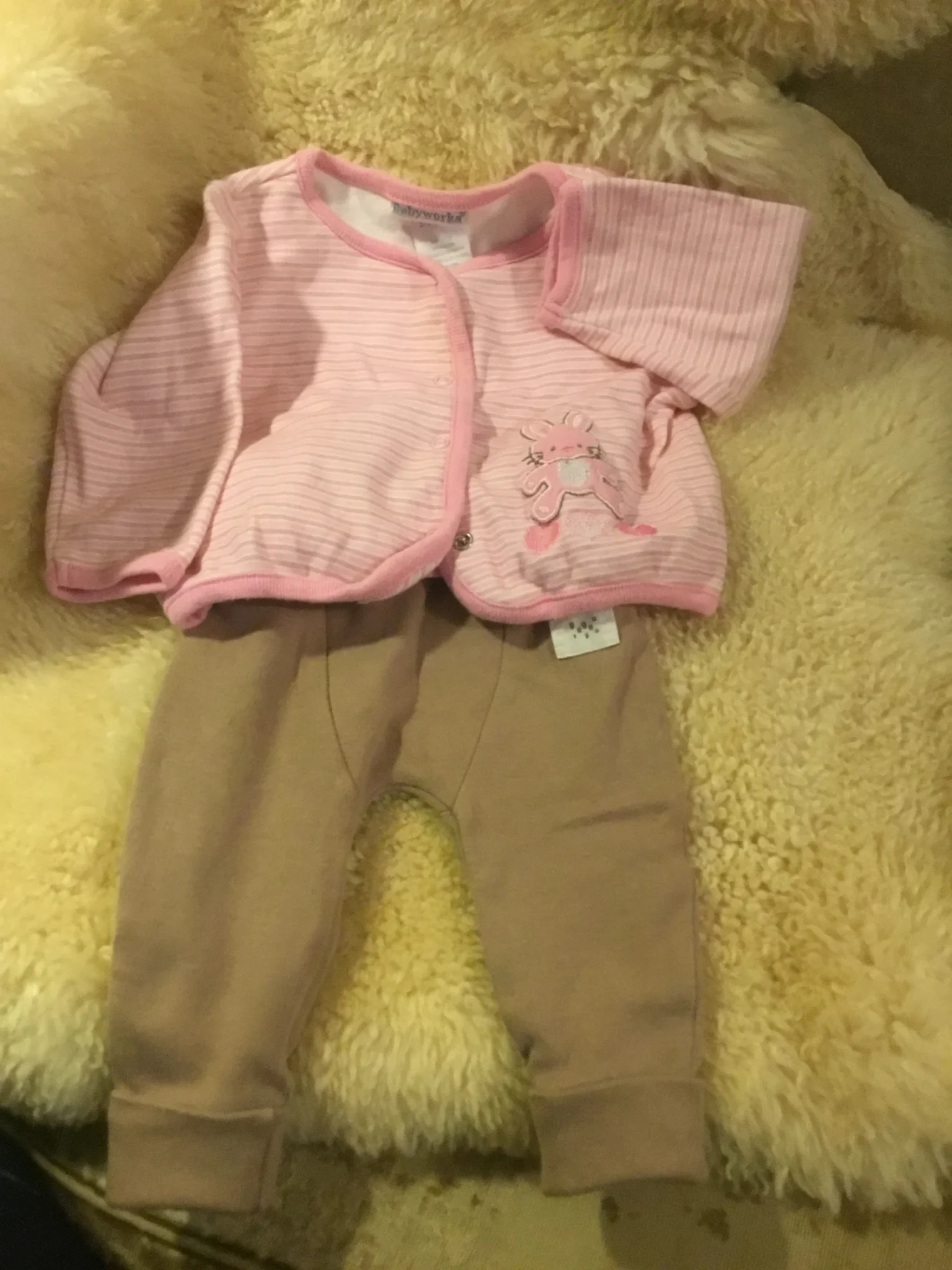 Image for Pantalon leggings taupe coton bio bébé unisexe 3-6