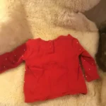 Thumbnail for Chandail tricot 🧶 fin coton rouge bébé fille 4-6