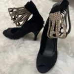 Thumbnail for Stylish unique sandales suede noire
