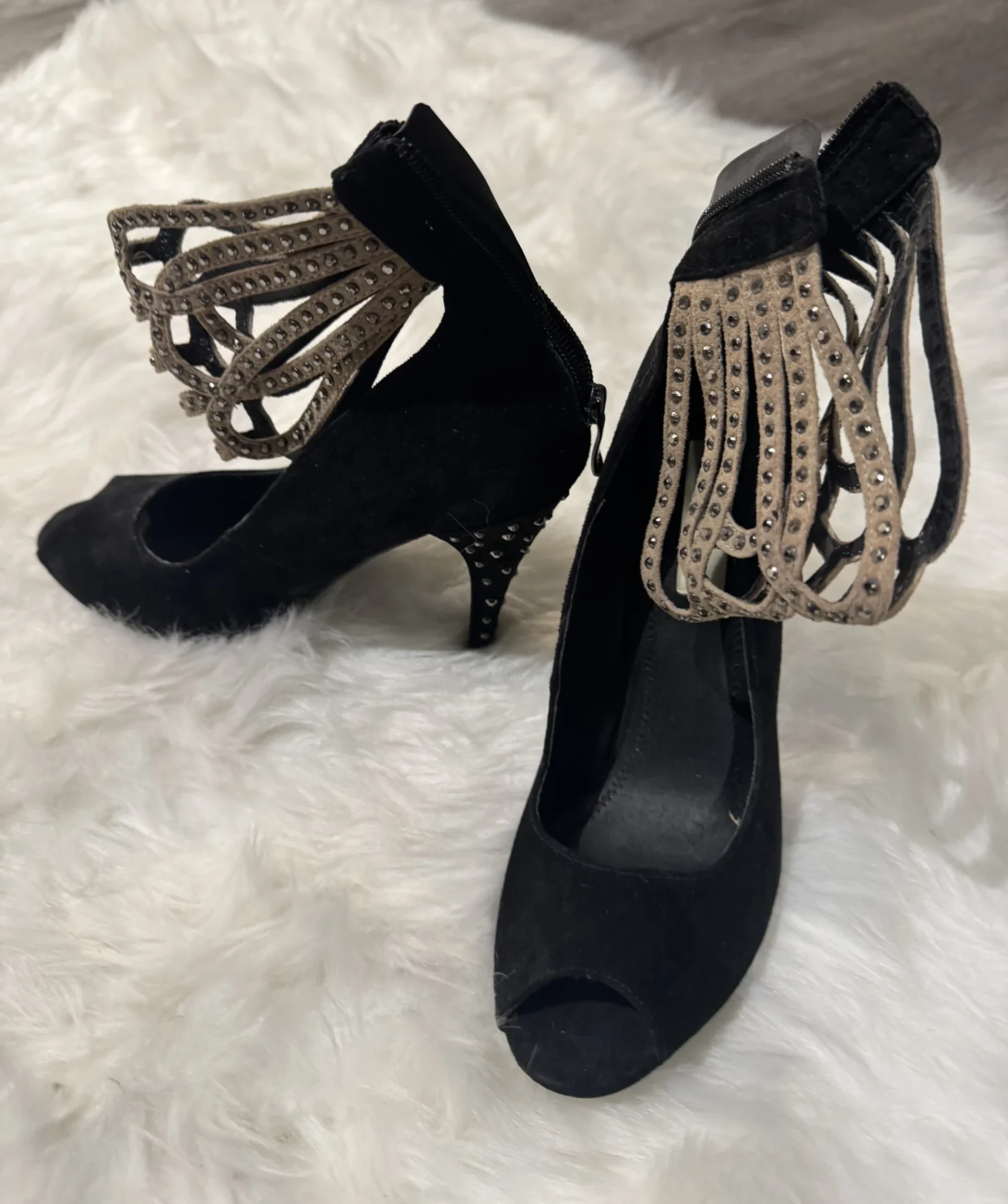 Image for Stylish unique sandales suede noire